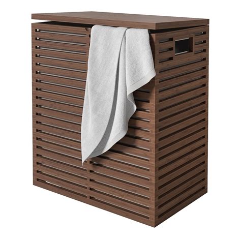 Crate And Barrel Dixon Bamboo Hamper With Liner 3d Model For Corona Vray