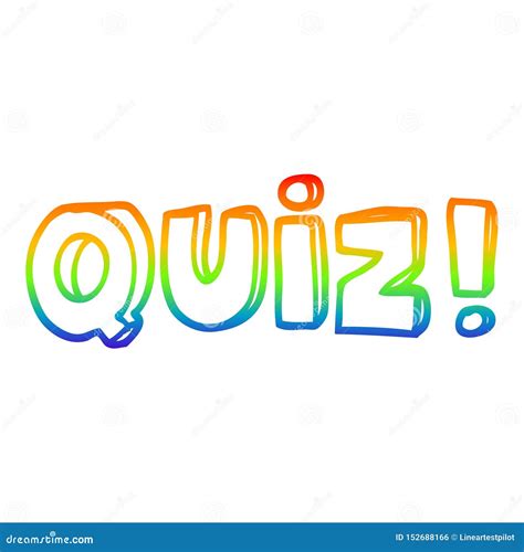 A Creative Rainbow Gradient Line Drawing Cartoon Quiz Font Stock Vector