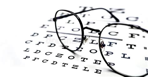 Eyeglasses With Black Frame And Eye Test Chart Stock Photo Image Of