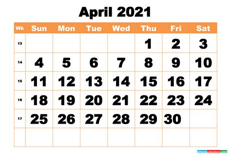 You can personalize the calendar before you print it. Free Printable April 2021 Calendar Word, PDF, Image