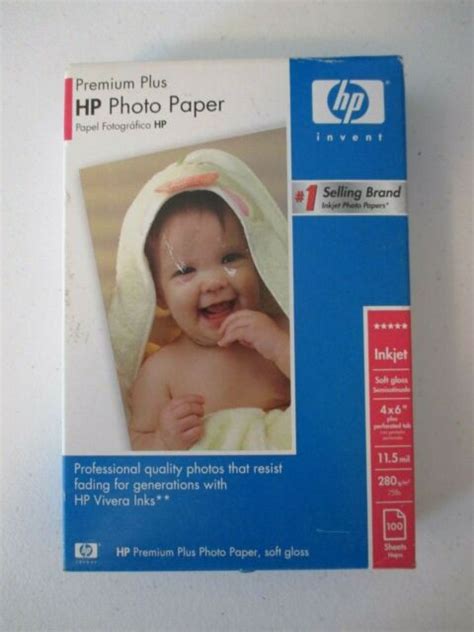 Hp Premium Plus Photo Paper Soft Gloss 4x6 Borderless 100 Sheets Q6564a