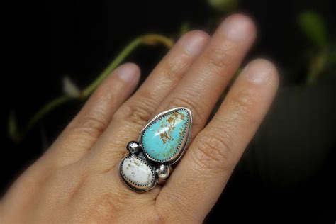Size Royston X White Buffalo Turquoise Sterling Silver Etsy