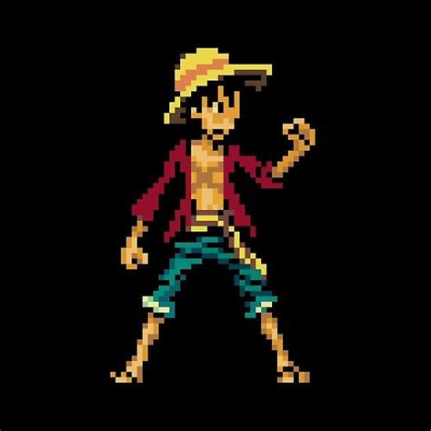 Pixelated Luffy By Piomateo In 2020 Luffy Pixel Art Awesome Anime