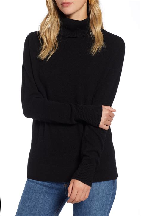 Halogen® Cashmere Turtleneck Sweater Available At Nordstrom Cashmere Turtleneck Black