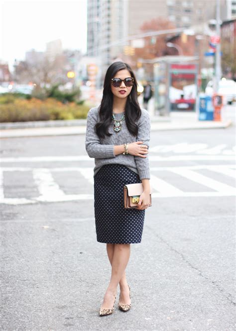 polka dot pencil skirt skirt the rules nyc style blogger