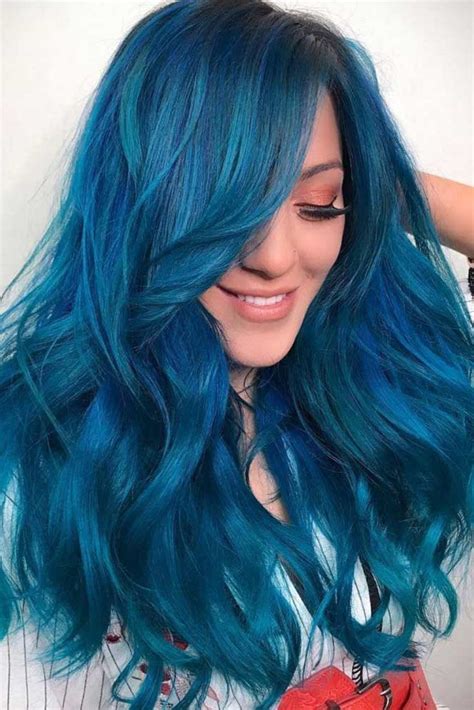 Lisa marshall at davide hair studio in new york describes navy blue hair as a deeper, more muted blue, calling it a fantasy color. 41 Ethereal Looks With Blue Hair | Hair color blue, Dyed ...