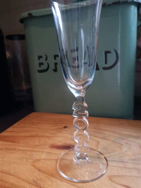 Vintage Champagne Glass With Year 2000 Pressed In To Its Stem Etsy