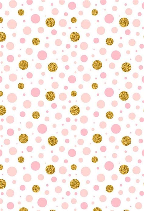 Polka Dot Printed Backdrops White Background Pink Backdrop S 2834