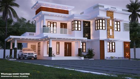 2337 Sq Ft 5bhk Contemporary Flat Roof Two Storey House Design Home