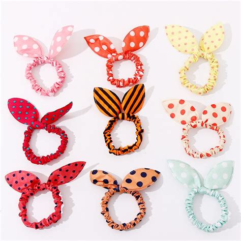 Wholesale New 25 Styles Women Girls Cute Rabbit Ears Elastic Hair Bands
