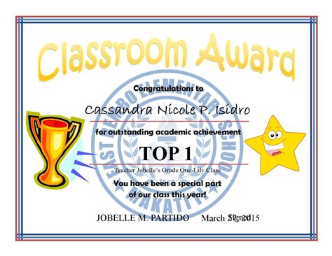 Classroom Certificates Classroom Awards Classroom Awards Certificates