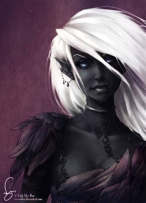 Drow Female In Purple Dark Elf Dark Fantasy Art Dark Fantasy