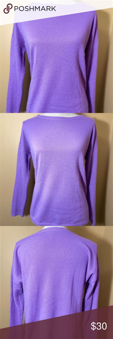 Talbots Purple Cashmere Sweater Medium Purple Cashmere Sweaters