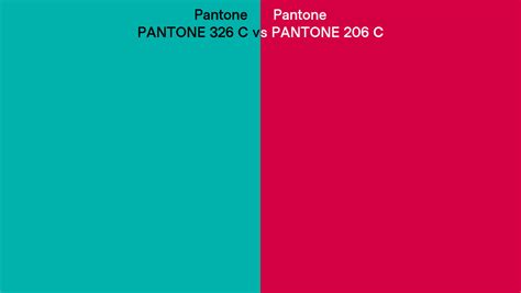 Pantone 326 C Vs Pantone 206 C Side By Side Comparison