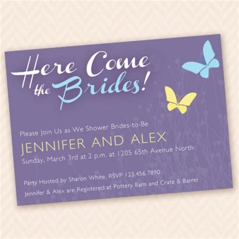 lesbian bridal shower invitation here come the brides 2481169 weddbook