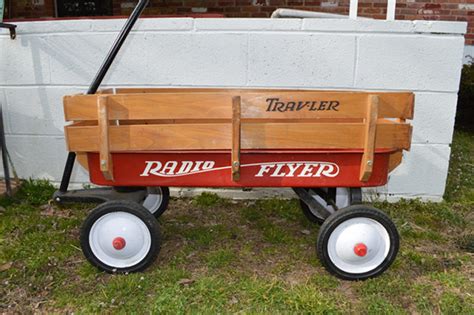 Vintage Radio Flyer Red Wagon Trav Ler Bed And Wood Panel Etsy