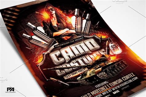 Ad Camo Costume Party Flyer Template By Pawlowskiart On