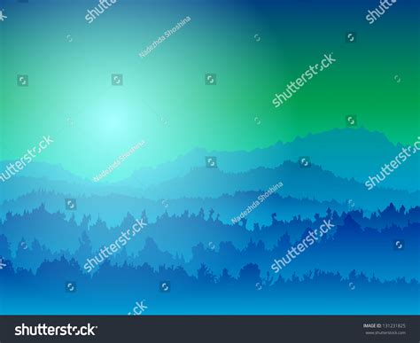 Landscape Silhouettes Mountains Night Stock Vector 131231825 Shutterstock