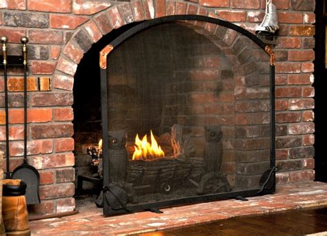 Buy Hand Crafted Custom Sized Fireplace Screen Arched Simple Plain