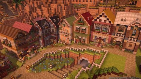 Many years ago house plans would come to you as a set of blueprints, pages with white lines and lettering on a dark blue background. lil minecraft town center | Minecraft city, Minecraft ...