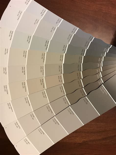 Sherwin Williams Gray Comparison Paint Chips Fan Deck Agreeable Gray