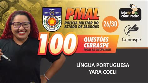 100 Questões Cebraspe 2630 Língua Portuguesa Yara Coeli Youtube