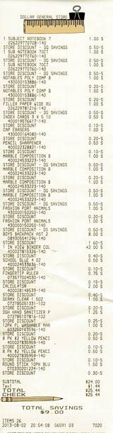 Photos of Receipt Books At Dollar General