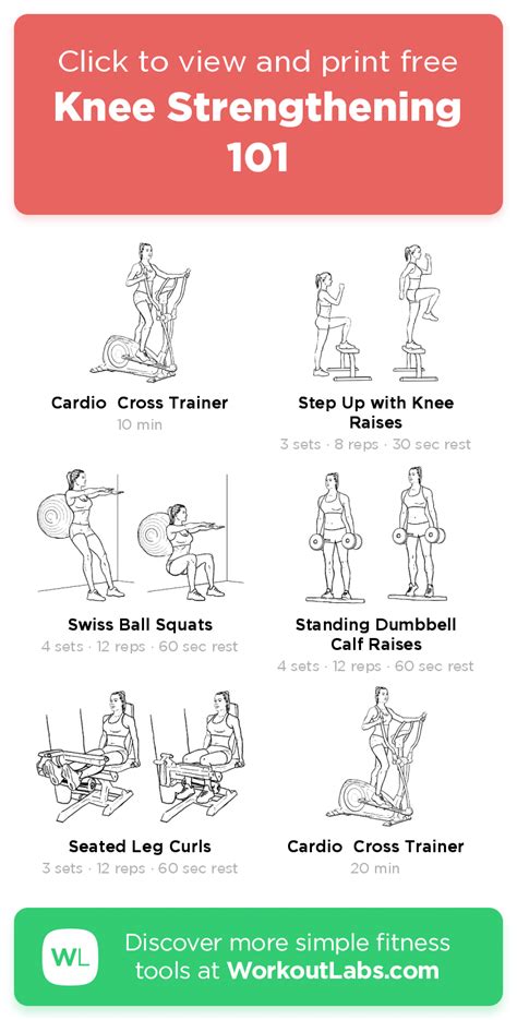 Knee Strengthening 101 Click To View And Print This Illustrated