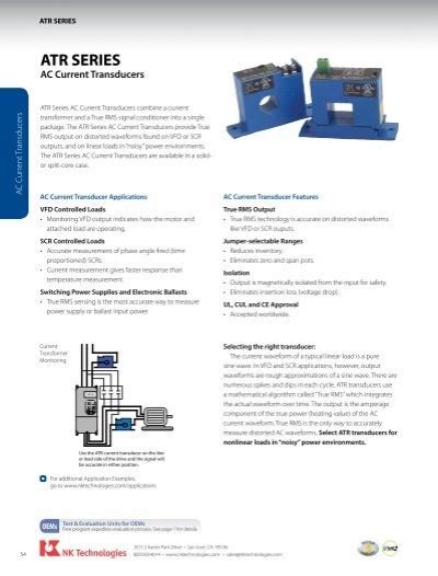 Atr Series Ac Current Transducers Nk Technologies