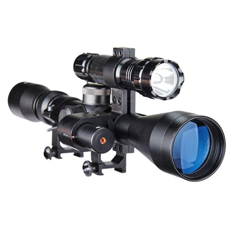 Pinty 3 In 1 Tactical 3 9x40 Optical Sniper Hunting Rifle Scope Combo