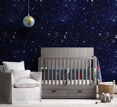 Space Constellations Mural Repositionable Wallpaper Peel And Etsy Moon