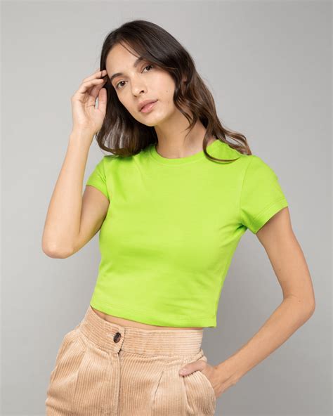 Find designer crop tops for women up to 70% off and get free shipping on orders over $100. Buy Neon Green Plain Cap Sleeve Crop Top For Women Online ...