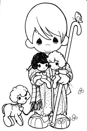 Download Image result for dibujos de precious moments para colorear de pastor | Precious moments coloring ...