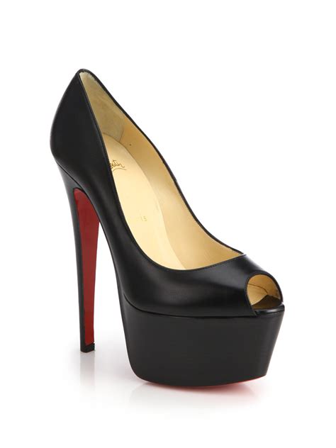 Christian Louboutin Jamie Leather Platform Pumps In Black Lyst