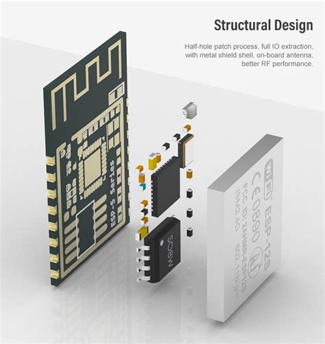 Ai Thinker Esp 12s Esp8266 Wifi Module Esp8266 Serial Iot Wifi Wireless