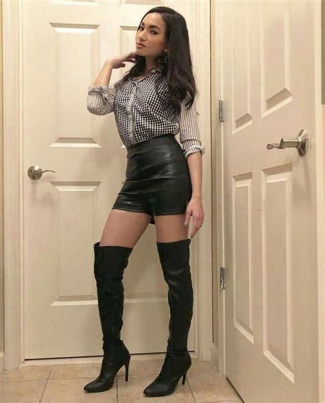 Lederlady Highheelboots Skirts With Boots Leather Skirt And Boots