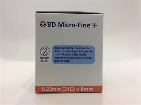 Bd Micro Fine Pen Needles 025mm 31g X 8mm 100 Pack