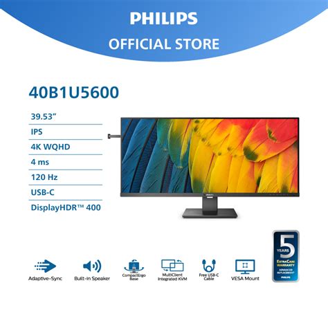 Philips 40 40b1u5600 Ips Wqhd 120hz 4ms Displayhdr400adaptive Sync