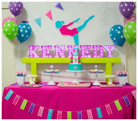A Bright And Colorful Gymnastics Birthday Party Anders Ruff Custom