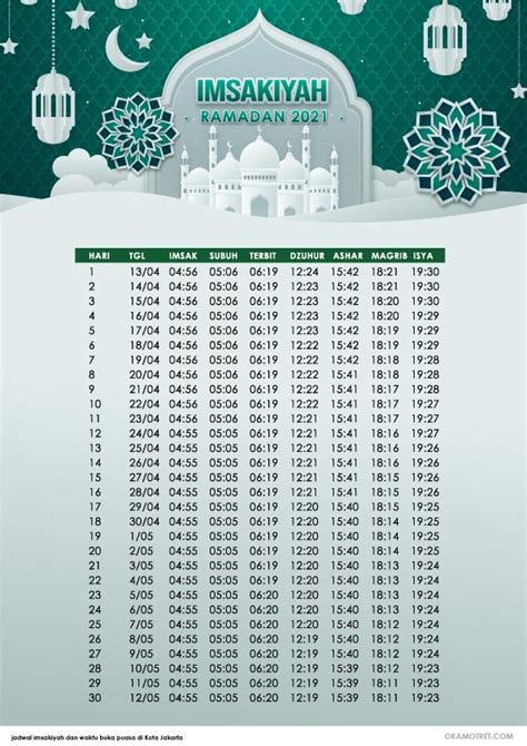 Template Imsakiyah Ramadan M Free Download PDF Desain