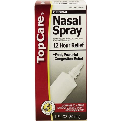 Top Care Original Nasal Spray 12 Hour Relief Congestion Relie1fl Oz Nasal Sprays Allergy