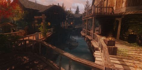 Brown Wooden Dock The Elder Scrolls V Skyrim Riften Fantasy City