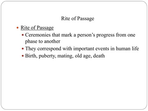 Powerpoint 16 Religion Rituals Rites Of Passage