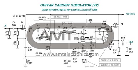 Guitar Cabinet Simulator Schematic Diagram