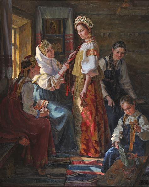 Швецова АВ К венцу Russian Folk Russian Art Wedding Painting