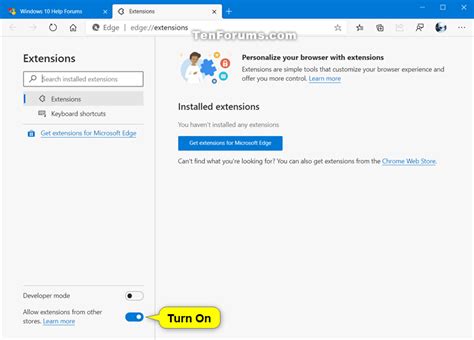 Enable Or Disable Allow Extensions From Other Stores In Microsoft Edge Tutorials