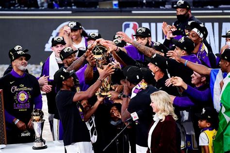 It typically happens after the nba finals finish during an outside award ceremony honoring the complete season. Los Angeles Lakers 2020 NBA Finals Champions | HYPEBEAST