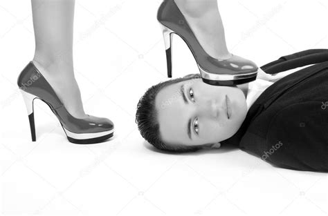 Woman In Control Of A Man Sexy Woman Foot On A Man Face Dominating
