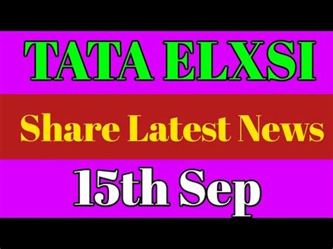 Tata Elexsi Stock Share News Tata Elxsi Stock Analysis Tata Elxsi