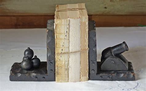Cannonballs And Cannon Bookends Vintage Wooden Bookends Etsy Canada